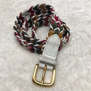 Colorful weaved leather belt